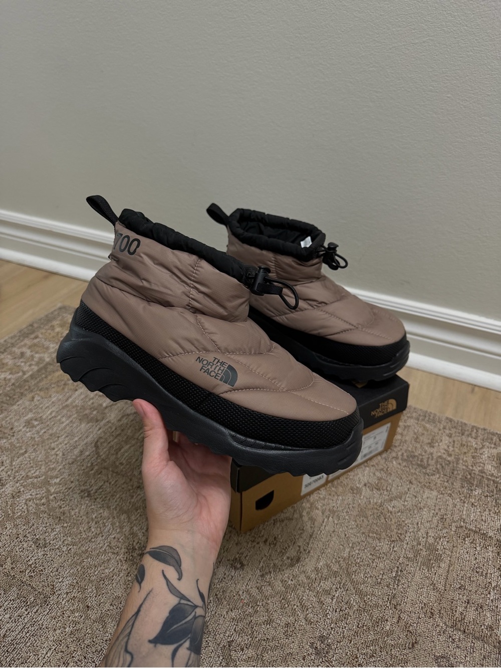 The North Face Nuptse Chukka Boots Taupe Size 9 Women (Fits Like Size 8)